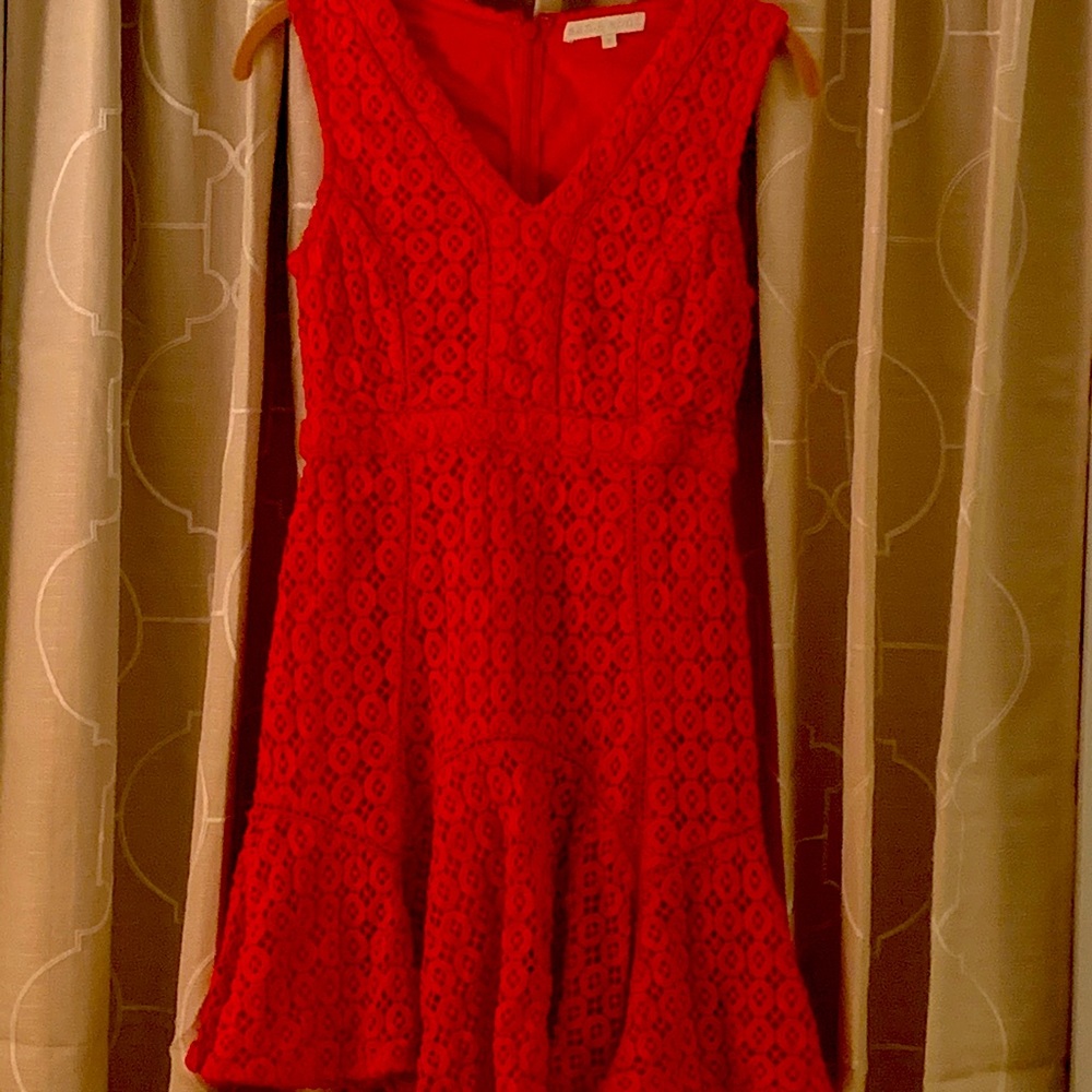 Anthropologie San & Soni Red lace party dress
